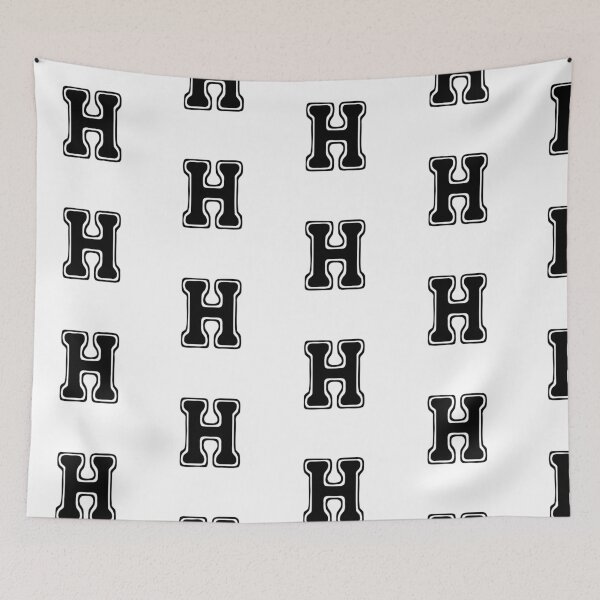 Item preview, Bold Grooveline Letter H – Retro Varsity Outline Font designed and sold by uncoXab.