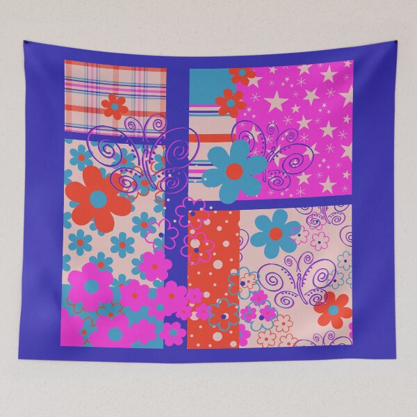 Item preview, Modern Trendy Daisy Patchwork Seamless Repeat designed and sold by Sharon Schwalbe.
