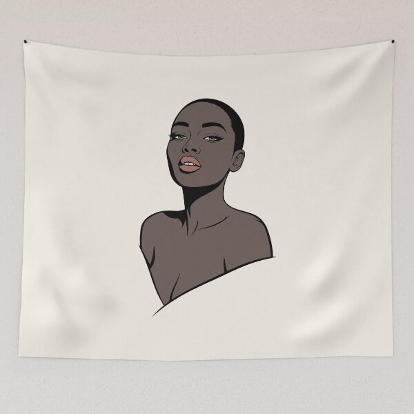 Item preview, Elegant Black Woman Vector Illustration designed and sold by Ovitees.