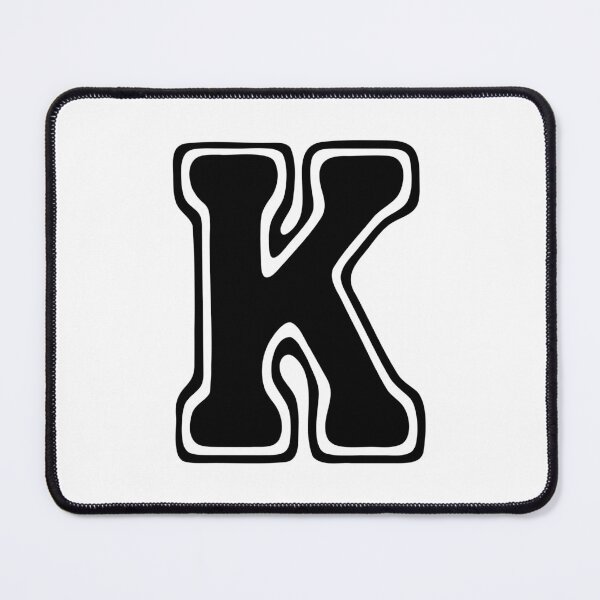 Item preview, Bold Grooveline Letter K – Retro Varsity Outline Font designed and sold by uncoXab.