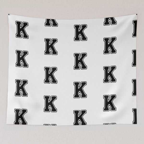 Item preview, Bold Grooveline Letter K – Retro Varsity Outline Font designed and sold by uncoXab.