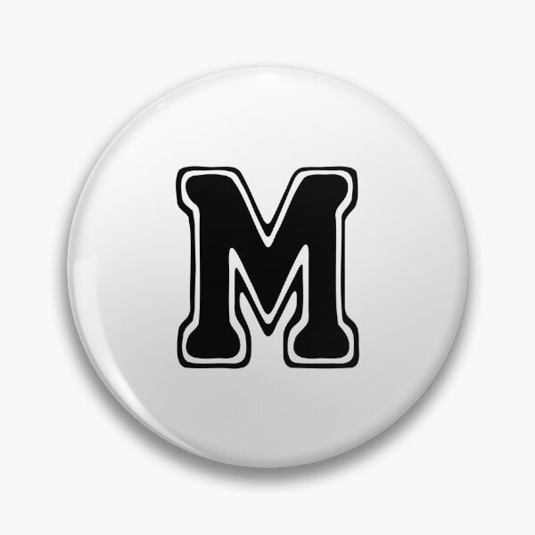 Item preview, Bold Grooveline Letter M – Retro Varsity Outline Font designed and sold by uncoXab.