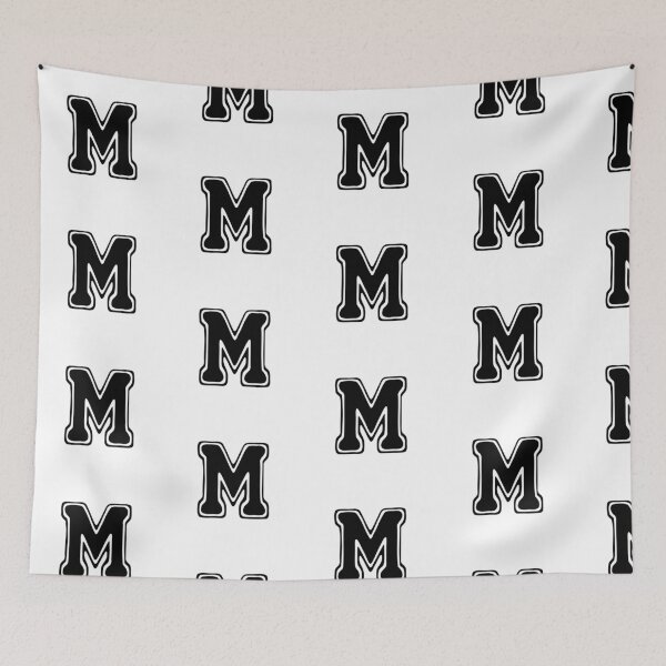 Item preview, Bold Grooveline Letter M – Retro Varsity Outline Font designed and sold by uncoXab.