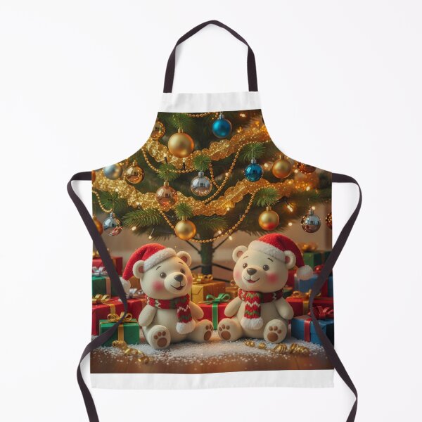 Item preview, Two Cute Polar Bears Under a Christmas Tree Festive Holiday Art designed and sold by acceleratorhams.