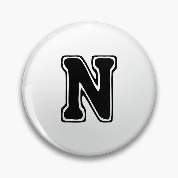 Item preview, Bold Grooveline Letter N – Retro Varsity Outline Font designed and sold by uncoXab.