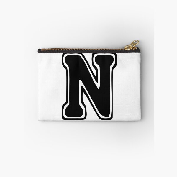 Item preview, Bold Grooveline Letter N – Retro Varsity Outline Font designed and sold by uncoXab.