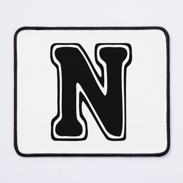 Item preview, Bold Grooveline Letter N – Retro Varsity Outline Font designed and sold by uncoXab.