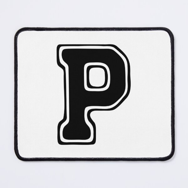 Item preview, Bold Grooveline Letter P – Retro Varsity Outline Font designed and sold by uncoXab.