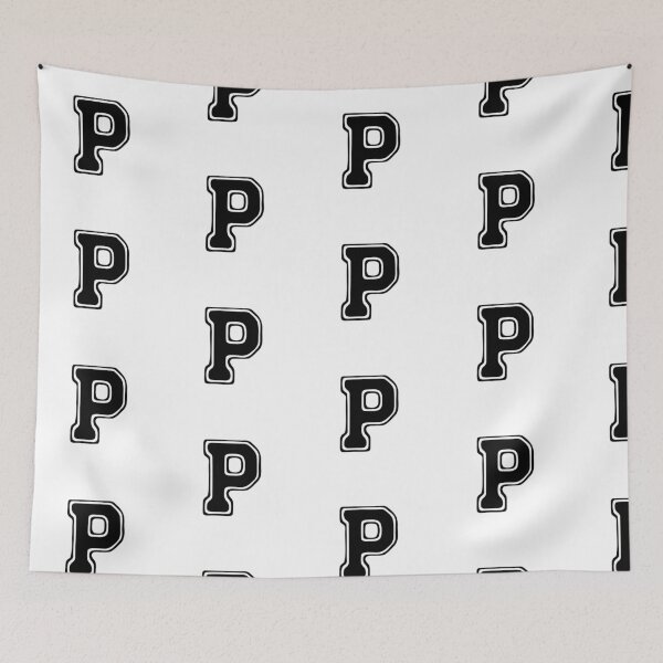 Item preview, Bold Grooveline Letter P – Retro Varsity Outline Font designed and sold by uncoXab.