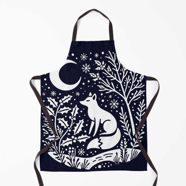Item preview, Moonlit Winter Fox – Nordic Folk Art Linocut designed and sold by Victor Shadehorn.