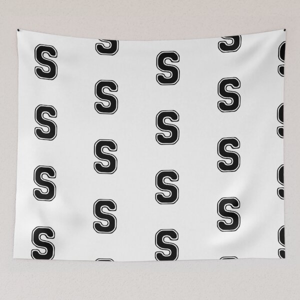 Item preview, Bold Grooveline Letter S – Retro Varsity Outline Font designed and sold by uncoXab.