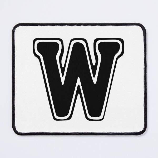 Item preview, Bold Grooveline Letter W – Retro Varsity Outline Font designed and sold by uncoXab.