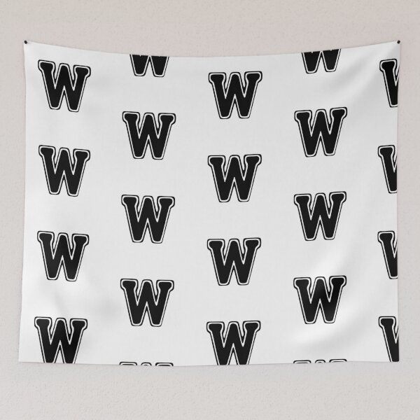 Item preview, Bold Grooveline Letter W – Retro Varsity Outline Font designed and sold by uncoXab.