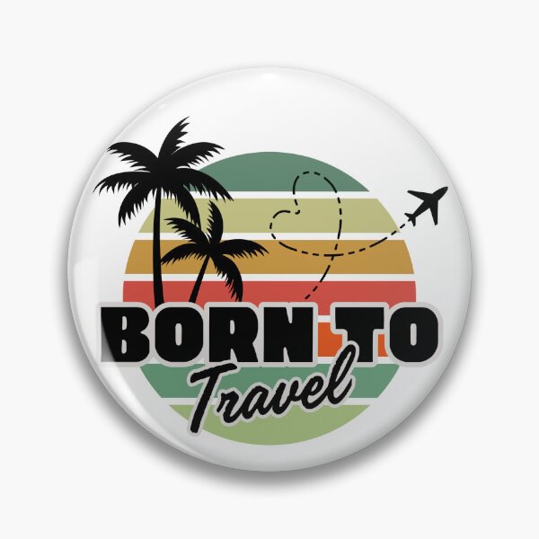 Item preview, Born to Travel Retro Sunset Palm Trees Airplane Wanderlust Adventure Design designed and sold by Tender Flower Clothing.