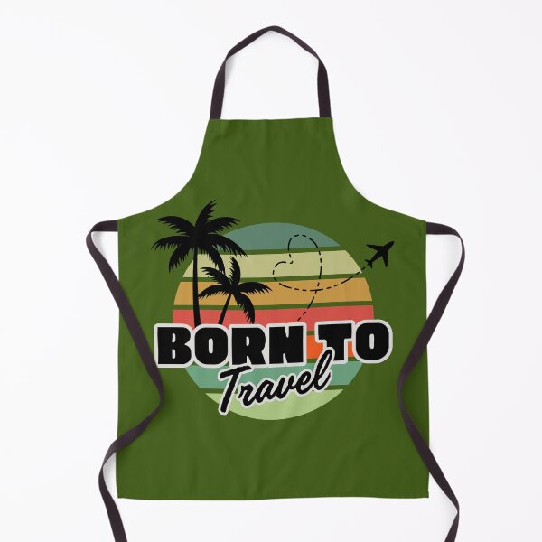 Item preview, Born to Travel Retro Sunset Palm Trees Airplane Wanderlust Adventure Design designed and sold by Tender Flower Clothing.