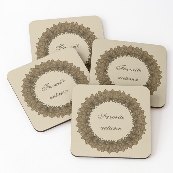 Item preview, Wreath of autumn chestnut leaves and the inscription "Favorite autumn" designed and sold by Cherevan.