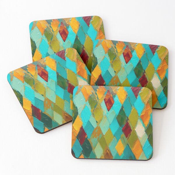 Item preview, Multicolor Impasto Diamonds  designed and sold by WallsAlive.