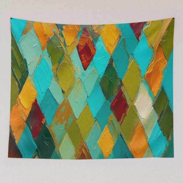 Item preview, Multicolor Impasto Diamonds  designed and sold by WallsAlive.