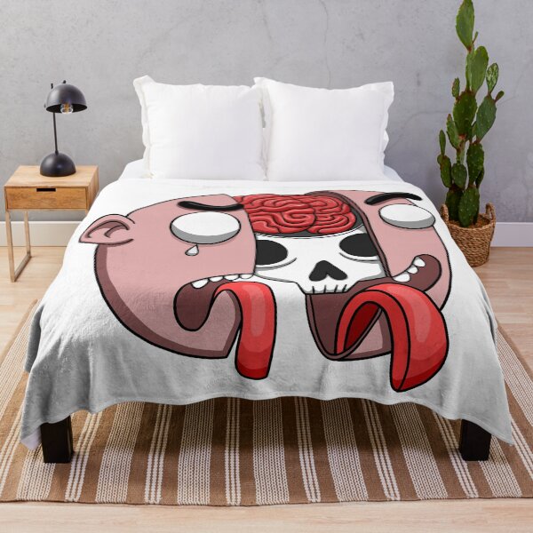 Item preview, Split Head Skull Brain Cartoon Surreal Art designed and sold by mikemike33.