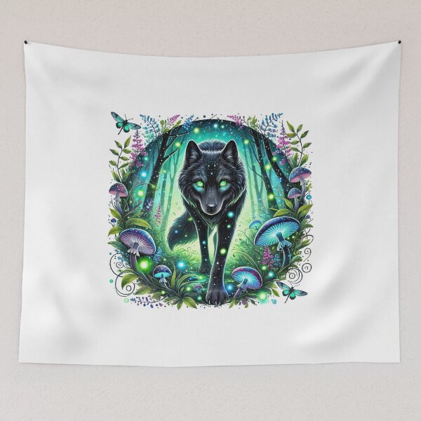 Item preview, Mystical Black Wolf designed and sold by Eiwaprints.