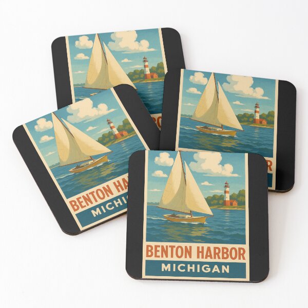 Item preview, Benton Harbor Michigan Retro Travel Artwork designed and sold by American Travels.