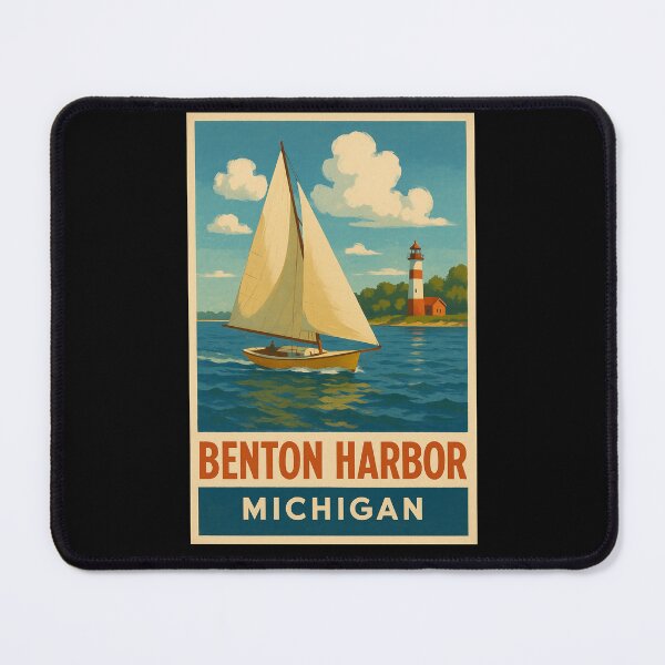 Item preview, Benton Harbor Michigan Retro Travel Artwork designed and sold by American Travels.