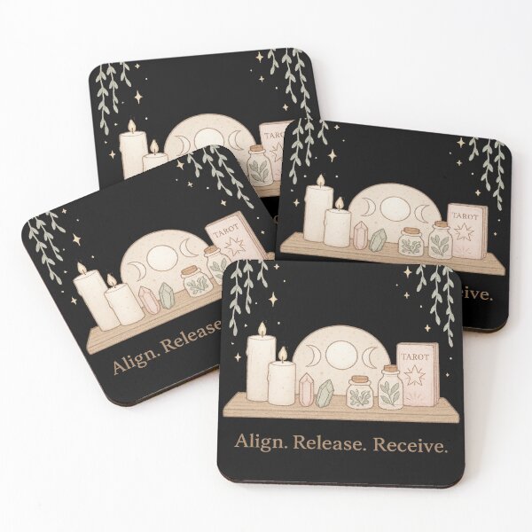 Item preview, Align Release Receive | Moon Altar Shelf Spiritual Witchy Art | Manifestation Stickers designed and sold by HerDreamCodes.