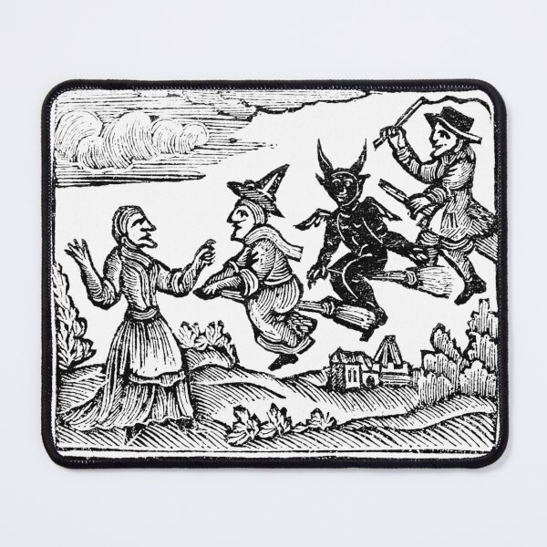 Item preview, Vintage Flying Witches Woodcut designed and sold by Varlo.