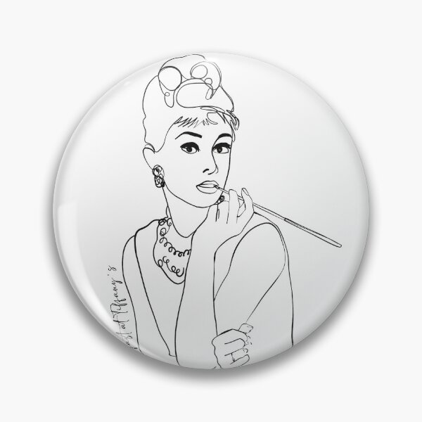 Item preview, Minimal Line Art Portrait – Vintage Audrey Style | Nostalgia Wall Art designed and sold by Pandositive.