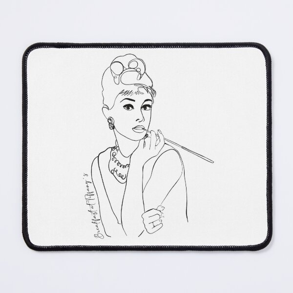 Item preview, Minimal Line Art Portrait – Vintage Audrey Style | Nostalgia Wall Art designed and sold by Pandositive.