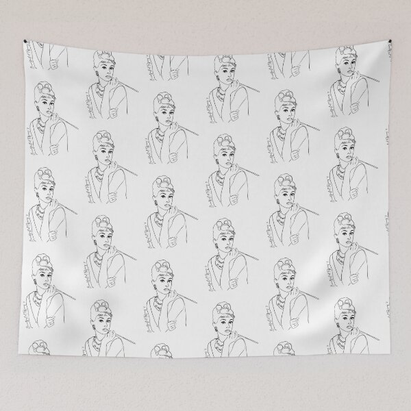 Item preview, Minimal Line Art Portrait – Vintage Audrey Style | Nostalgia Wall Art designed and sold by Pandositive.