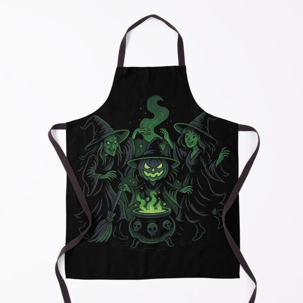 Item preview, Three Witches Dancing Around Cauldron – Spooky Halloween Cartoon designed and sold by Everyday Motif.