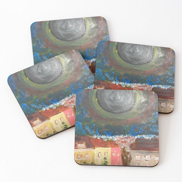 Item preview, Moonlit Night Above the Houses designed and sold by FNart1322.