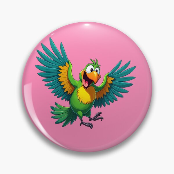 Item preview, Dancing Parrot Cartoon with Vibrant Tropical Feathers designed and sold by PENLEAF DESIGNS.