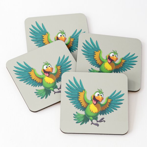 Item preview, Dancing Parrot Cartoon with Vibrant Tropical Feathers designed and sold by PENLEAF DESIGNS.