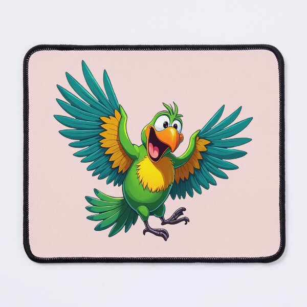 Item preview, Dancing Parrot Cartoon with Vibrant Tropical Feathers designed and sold by PENLEAF DESIGNS.