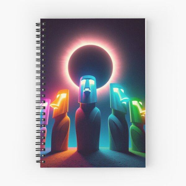 Item preview, Easter Island Statues and the Solar Eclipse designed and sold by Dogandesighn.