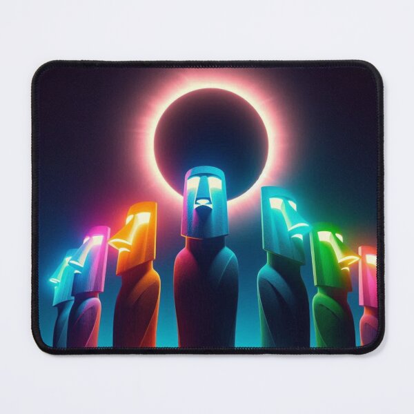 Item preview, Easter Island Statues and the Solar Eclipse designed and sold by Dogandesighn.