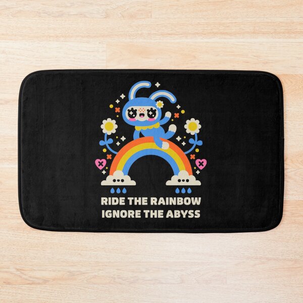 Item preview, Ride the Rainbow Ignore the Abyss – Cute Kawaii Bunny Design designed and sold by musingtreeart.