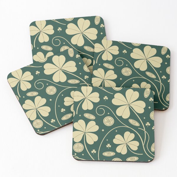 Item preview, Golden four-leaf clovers and coins  , lucky symbols . designed and sold by Lucky 777.