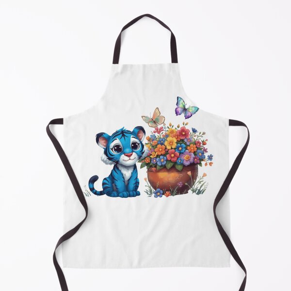Item preview, Whimsical Blue Tiger with Floral Bliss designed and sold by AVESARTICO.