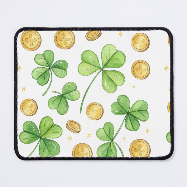 Item preview, Golden four-leaf clovers and coins , lucky symbol. . designed and sold by Lucky 777.