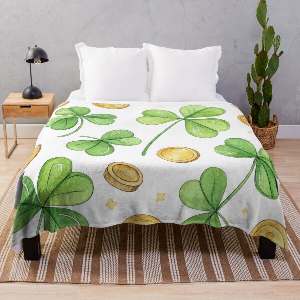 Item preview, Golden four-leaf clovers and coins , lucky symbol. . designed and sold by Lucky 777.