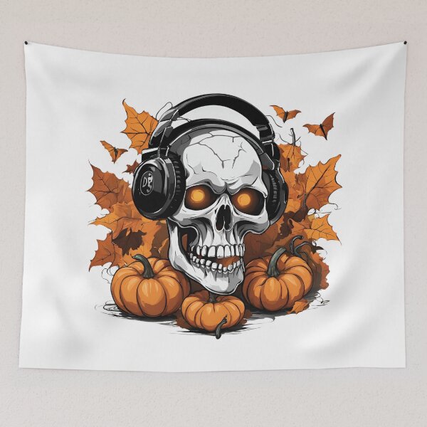 Item preview, Spooky Vibes Dj Skull designed and sold by Mozyden.