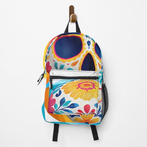 Item preview, Colorful Sugar Skull with Abstract Background – Día de los Muertos Design designed and sold by DesignArtist.ia.