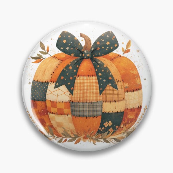 Item preview, Patchwork patterned pumpkin designed and sold by MendaciousMina.