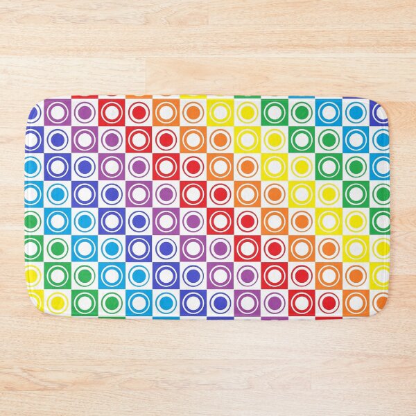 Artikelvorschau, Regenbogen und weiße Quadrate und Kugeln entworfen und verkauft von lornakay.