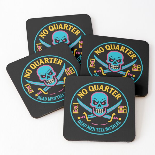 Item preview, No Quarter Transparent Neon Aqua & Pink Logo designed and sold by No Quarter Collective.