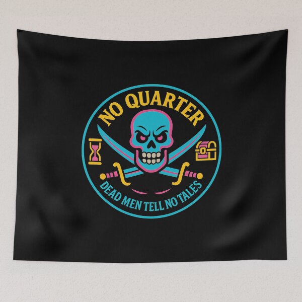 Item preview, No Quarter Transparent Neon Aqua & Pink Logo designed and sold by No Quarter Collective.