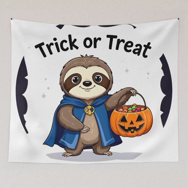 Item preview, Halloween trick or treat sloth magician pumpkin candy designed and sold by SmashingDeals.